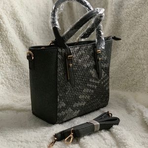 Limelight Gray Faux Snakeskin Woven Bag